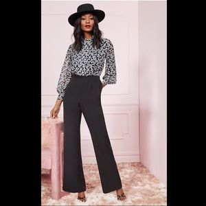 HEART-PRINT PLEATED-FRONT JUMPSUIT